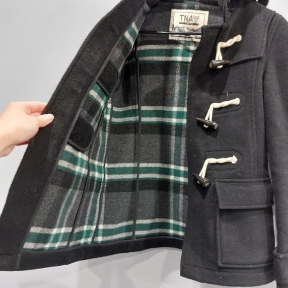 Aritzia TNA Black Wool Zip Up Peacoat XS - Picture 5 of 8